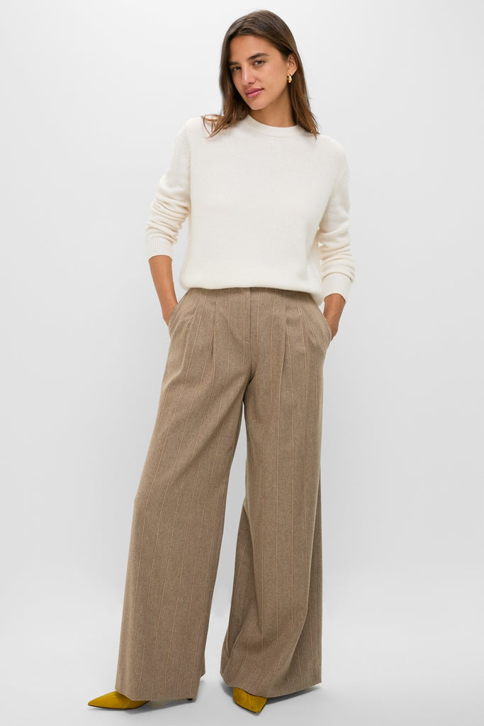 Ivory Cashmere Boyfriend Bodie Crewneck