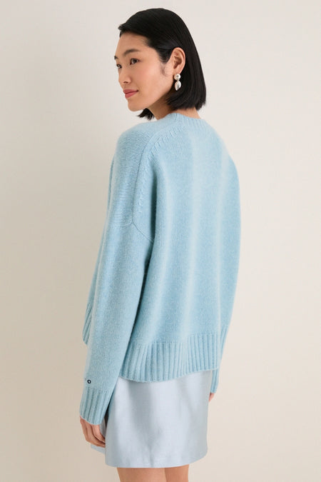 Cameo Blue Cashmere Henri Crewneck