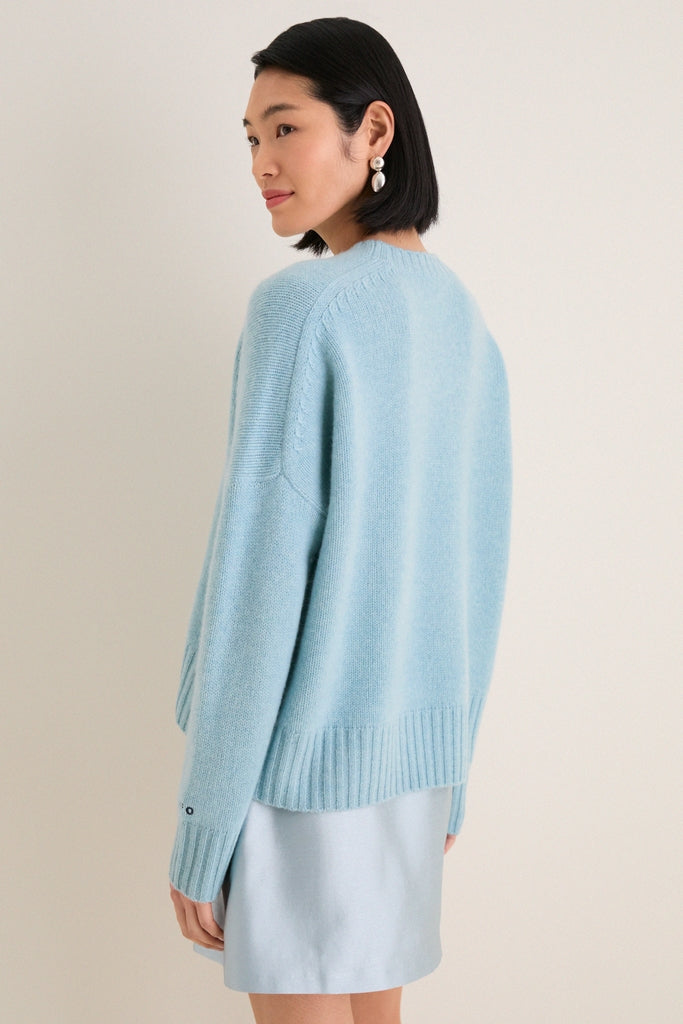 Cameo Blue Cashmere Henri Crewneck