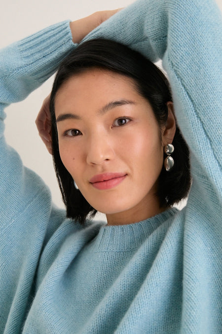 Cameo Blue Cashmere Henri Crewneck