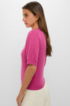 Raspberry Cashmere Short Sleeve Noemie Sweater