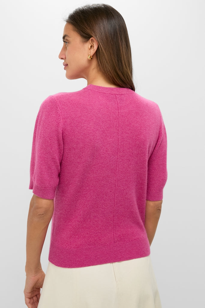 Raspberry Cashmere Short Sleeve Noemie Sweater | Tuckernuck