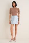 Mocha Cashmere Short Sleeve Noemie Sweater