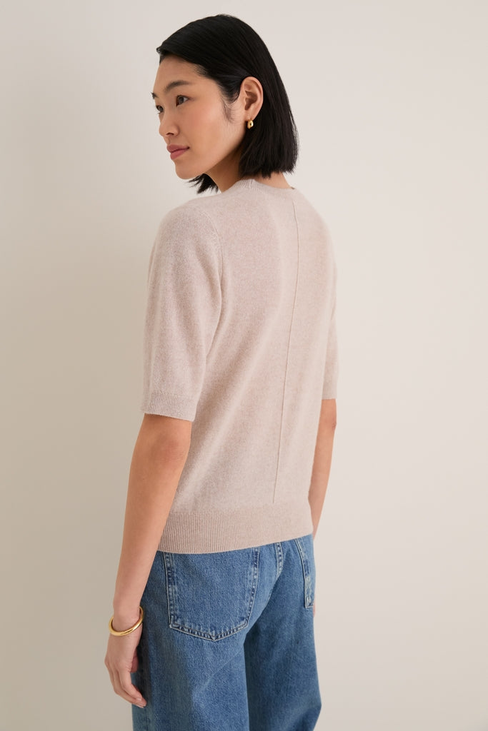 Sandstone Cashmere Short Sleeve Noemie Sweater