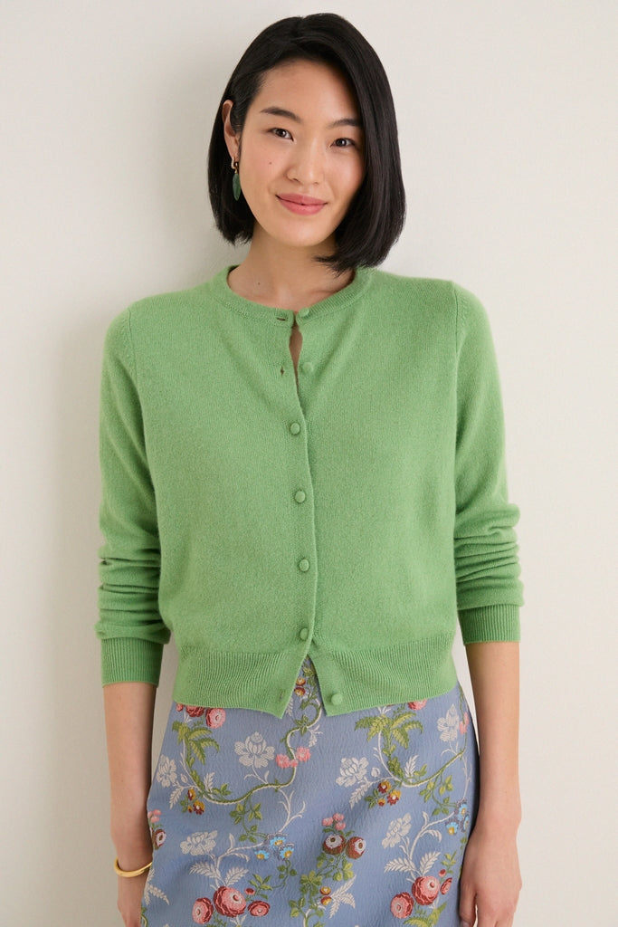 Pistachio Cashmere Riley Cardigan