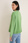Pistachio Cashmere Cable Knit Eloise Sweater