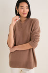Mocha Cashmere Cassie V-Neck Sweater
