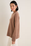 Mocha Cashmere Cassie V-Neck Sweater
