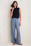Navy Cashmere Silk Sleeveless Ava Shell