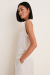 Ivory Cashmere Silk Sleeveless Ava Shell