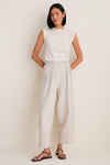 Ivory Cashmere Silk Sleeveless Ava Shell