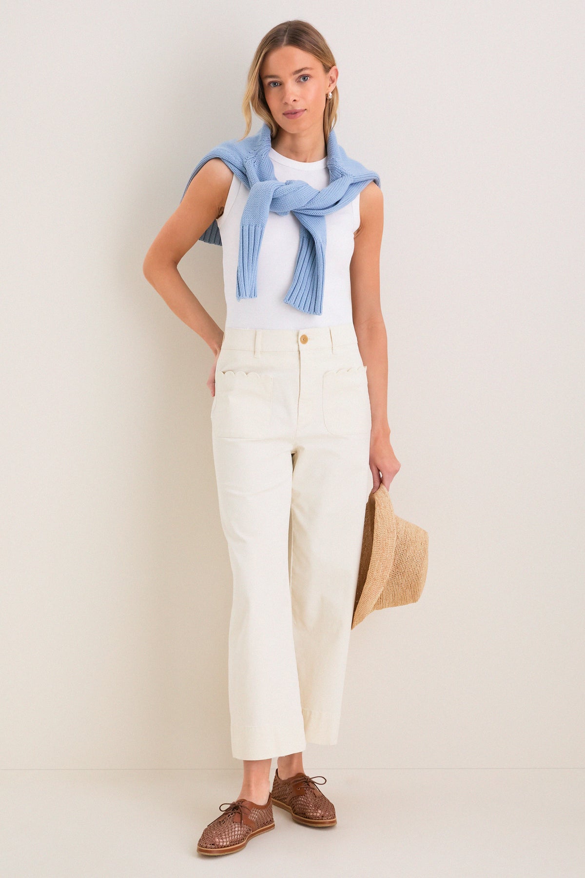 Stone Chino Wide Leg Davis Pants