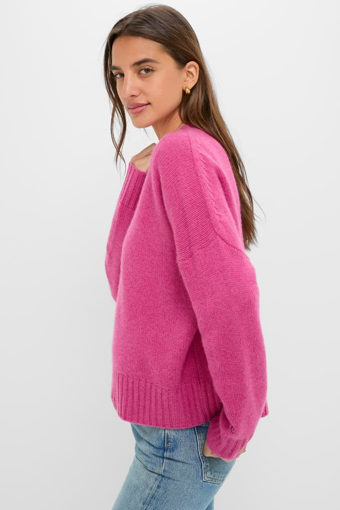 Raspberry Cashmere Henri Crewneck