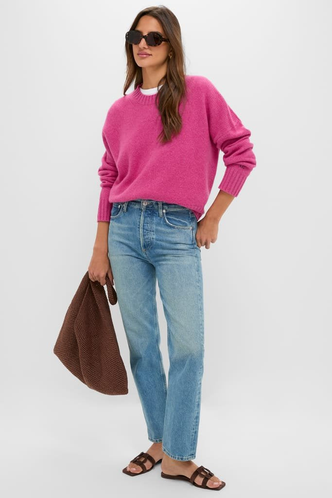 Raspberry Cashmere Henri Crewneck