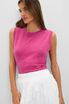 Raspberry Cashmere Sleeveless Ava Shell