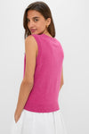 Raspberry Cashmere Sleeveless Ava Shell