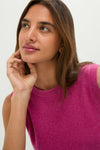 Raspberry Cashmere Sleeveless Ava Shell