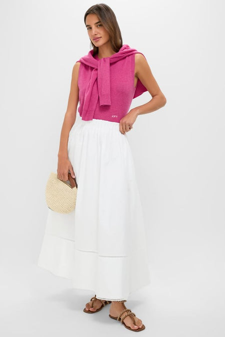 Raspberry Cashmere Sleeveless Ava Shell