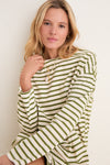 Olive Stripe Knit Odie Tee