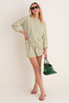 Olive Stripe Knit Odie Tee
