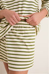 Olive Stripe Knit Olympia Shorts