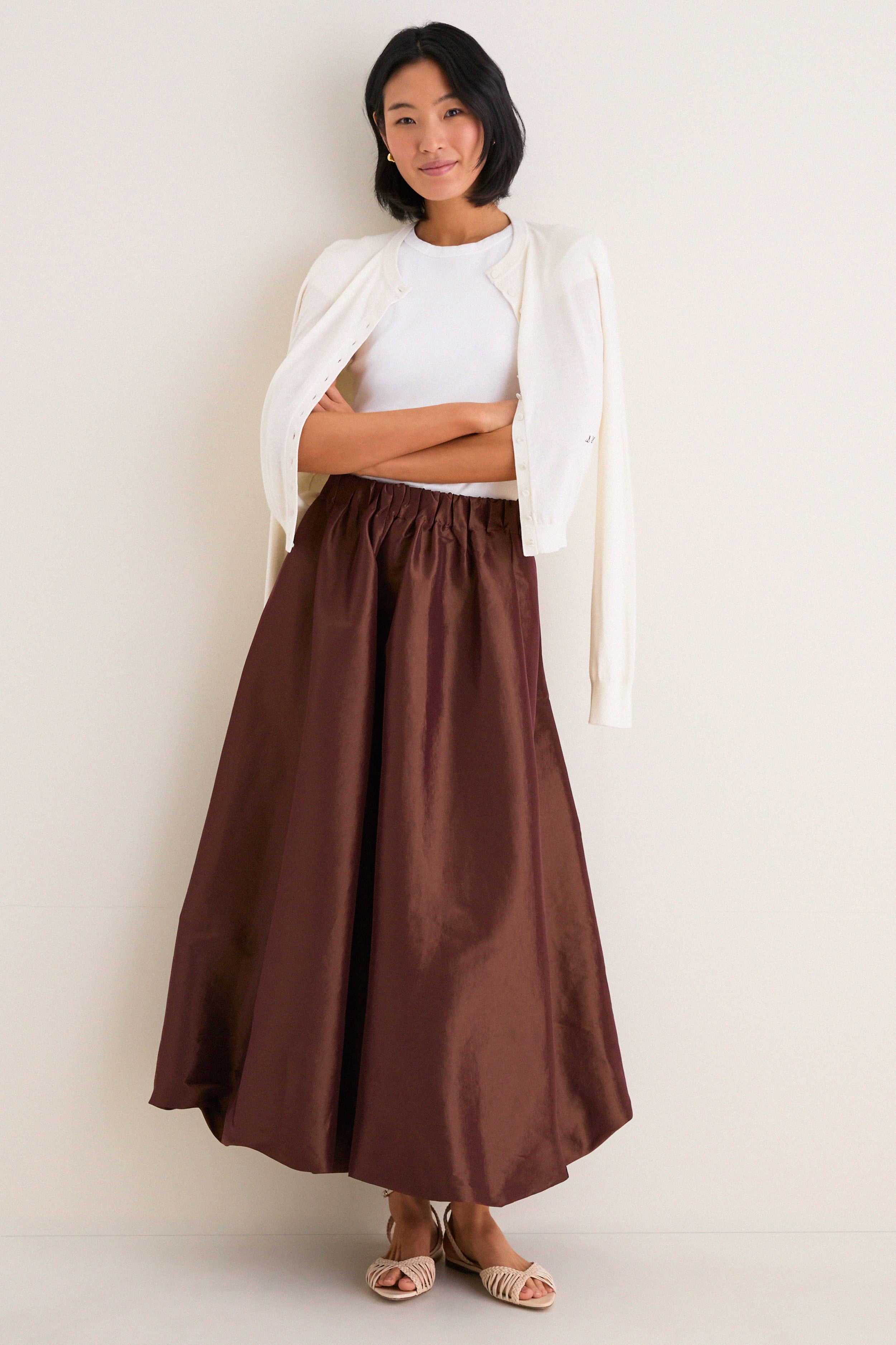Chestnut Taffeta Cynthia Bubble Skirt | Tuckernuck