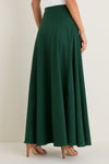 Verdant Green Crepe Colbert Maxi Skirt