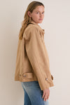 Camel Suede Drew Short Trench Coat