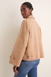 Camel Suede Drew Short Trench Coat