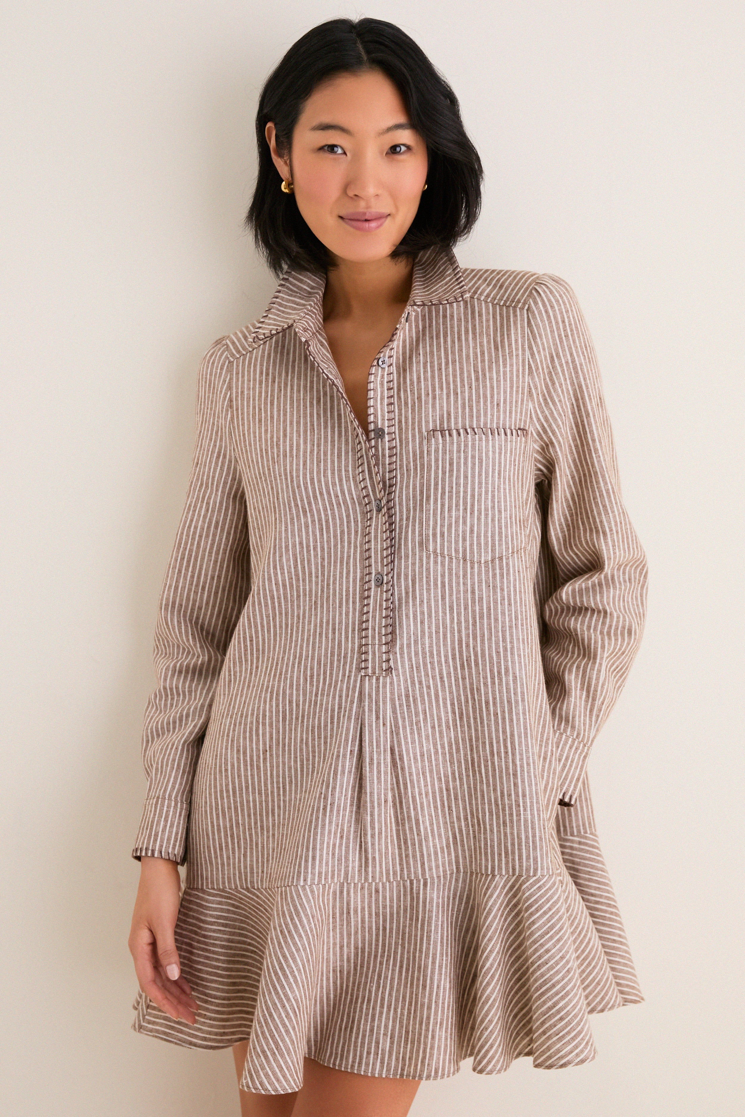 Cafe Stripe Whipstitch Callahan Shirt Dress | Tuckernuck