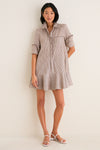 Cafe Stripe Whipstitch Callahan Shirt Dress