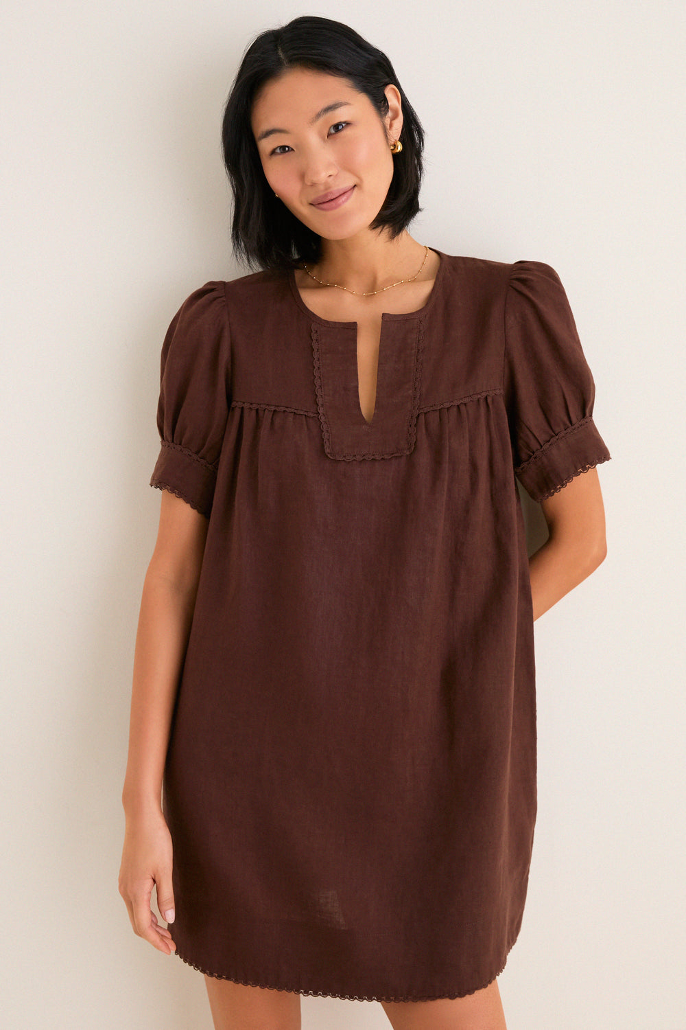 Chestnut Linen Bridget Dress