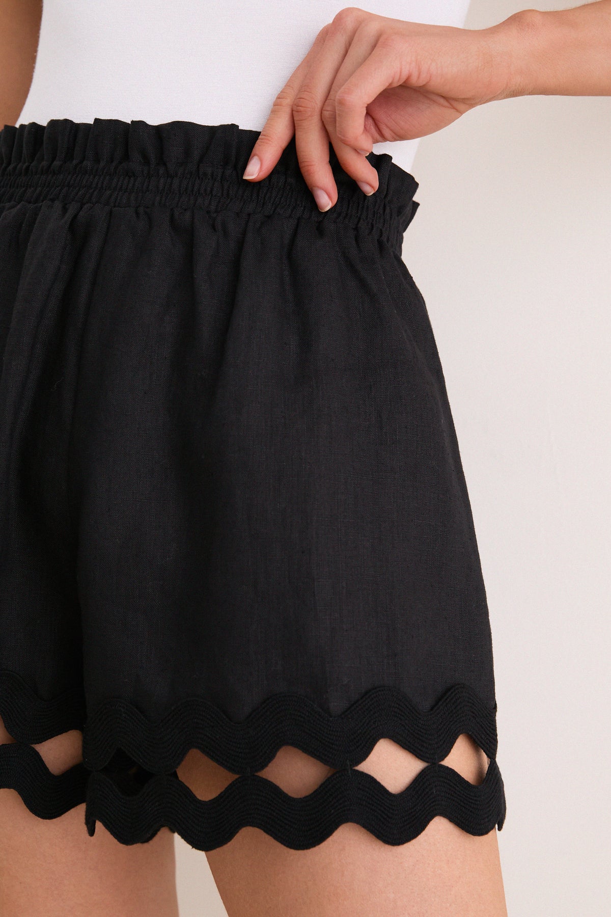 Ric Rac Shorts Black Linen Ric Rac Ava Shorts | Tuckernuck