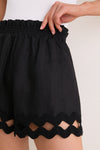 Black Linen Ric Rac Ava Shorts