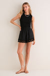 Black Linen Ric Rac Ava Shorts
