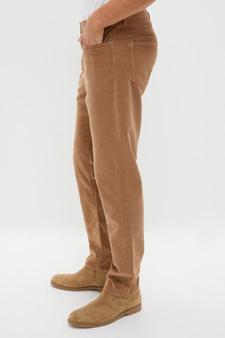 Maple Brown Stretch Terry Corduroy 5 Pocket Pant