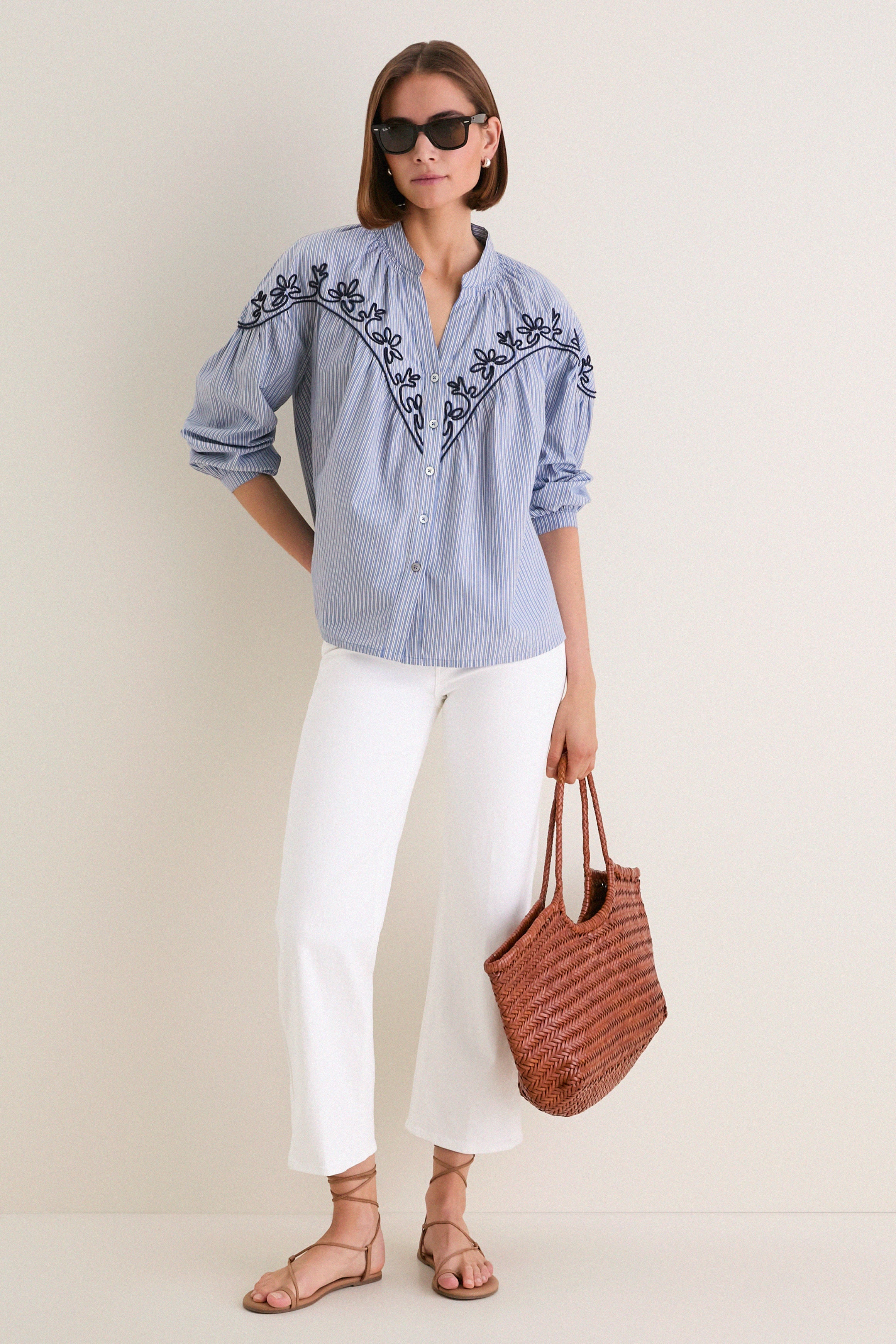Soutache Embroidered Jacques Blouse | Tuckernuck