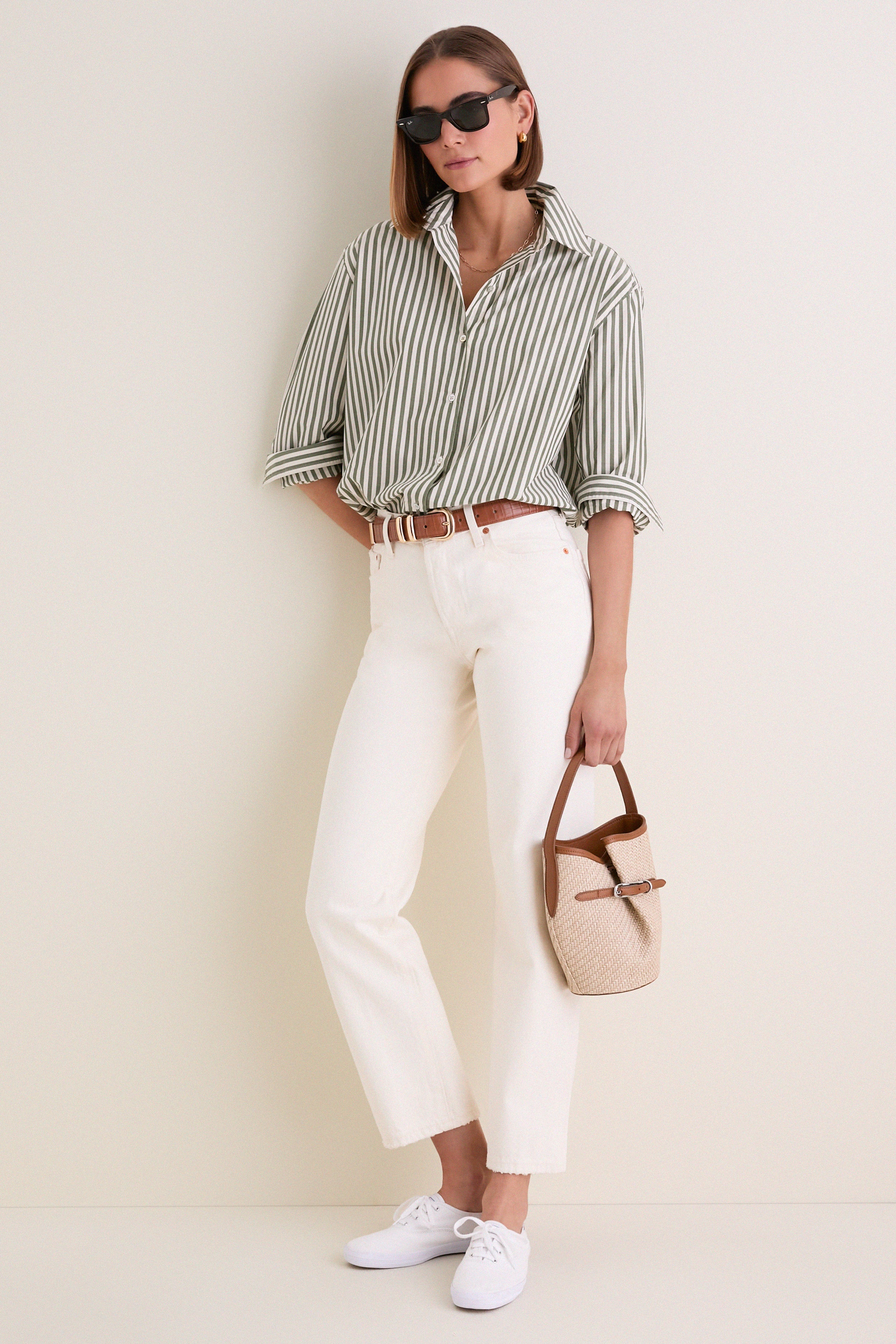 Jardin Stripe Cotton Poplin Nadine Button Down
