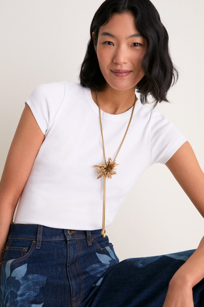 Antique Brass Octavia Bolo Necklace