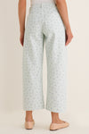 Minty Floral Mid Rise Selena Crop Jean