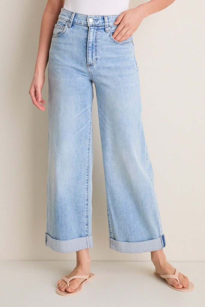 American Beauty High Rise Column Jean with Double Cuff | LE JEAN