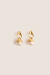 Gold and Pearl Drop Aline Earrings