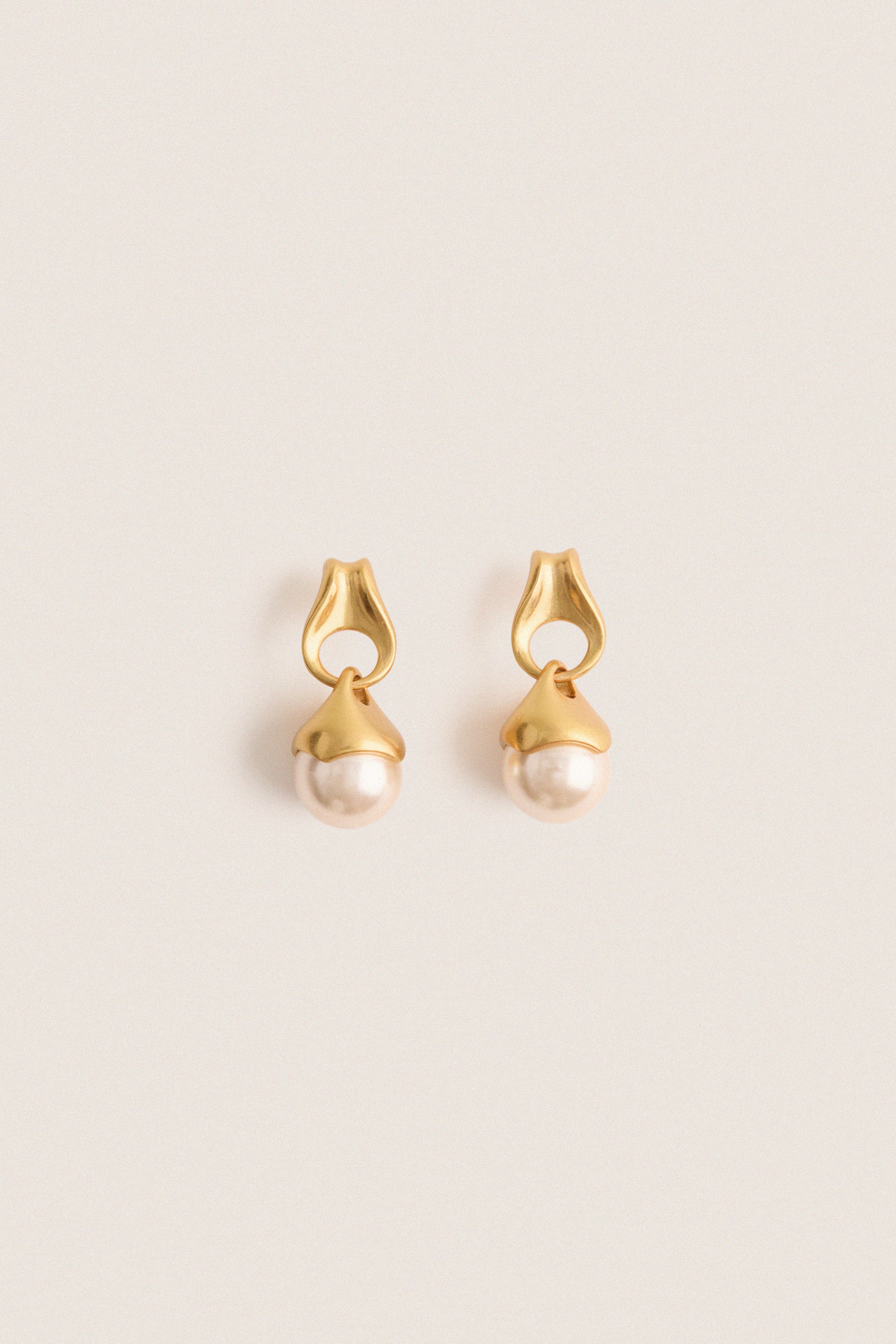 Gold and Pearl Drop Aline Earrings | Tuckernuck Jewelry