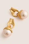 Gold and Pearl Drop Aline Earrings