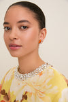 Coral and Crystal Aurore Earrings