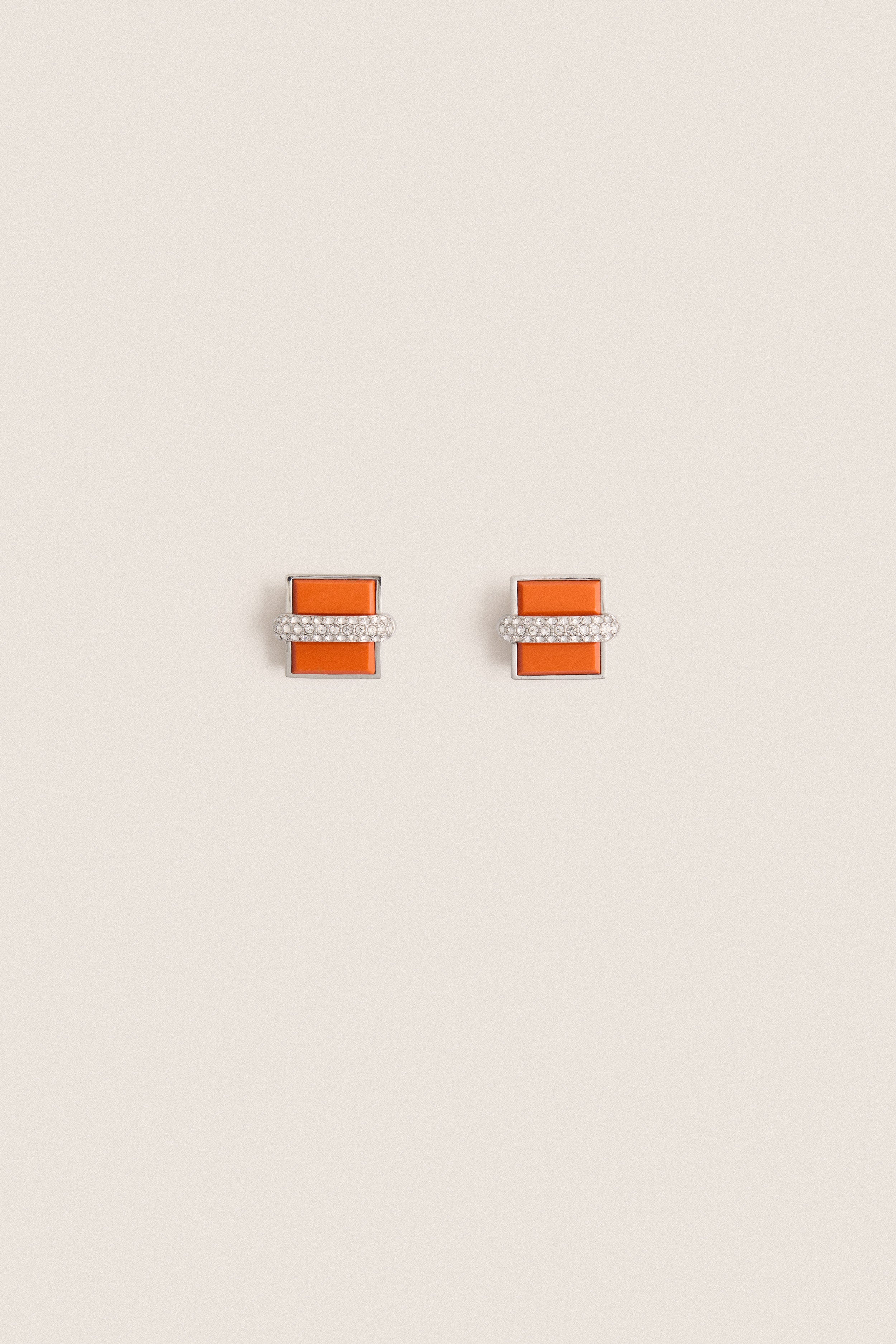 Coral and Crystal Aurore Earrings