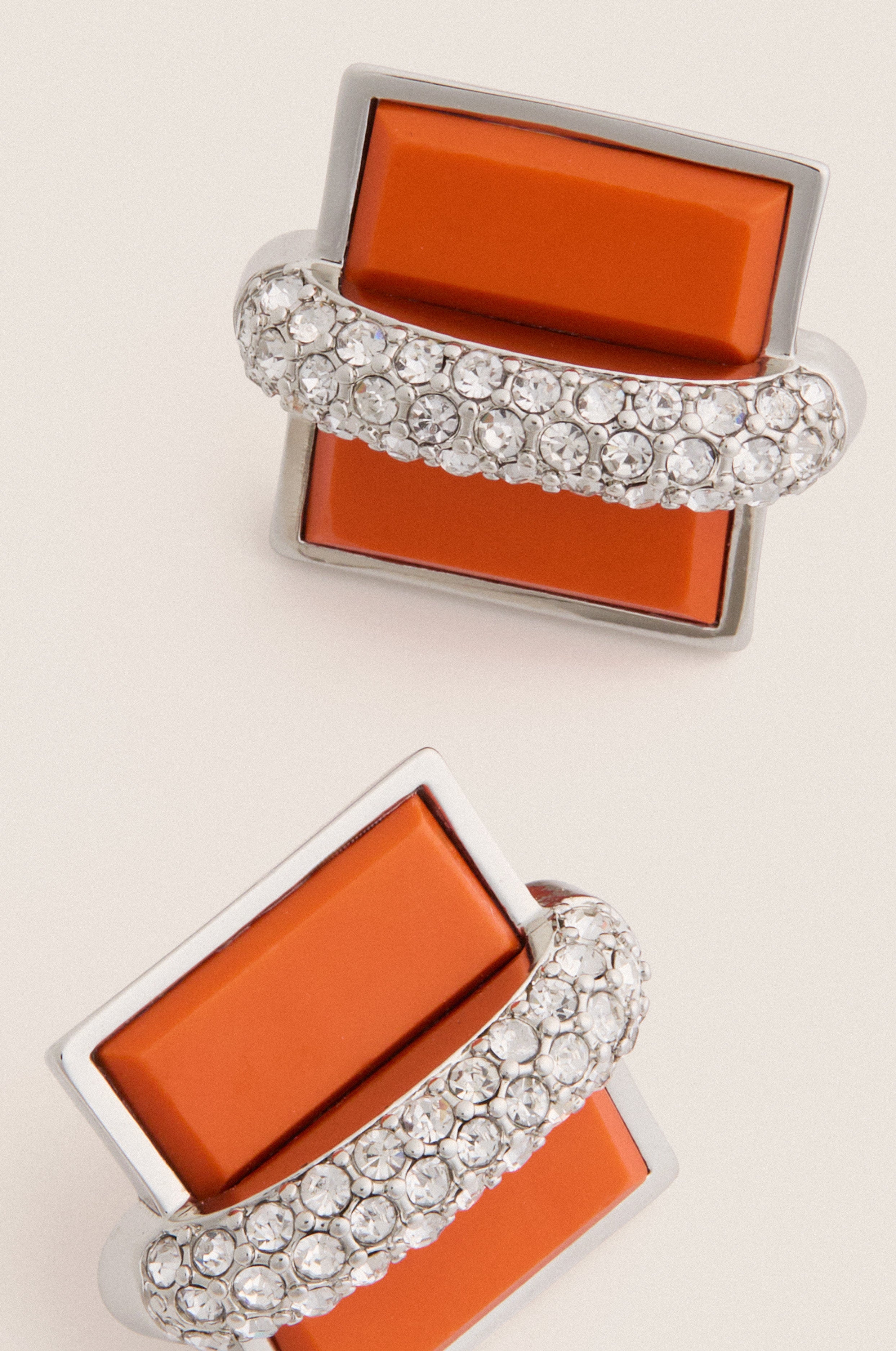 Coral and Crystal Aurore Earrings