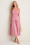 Red Gingham Landis Midi Dress