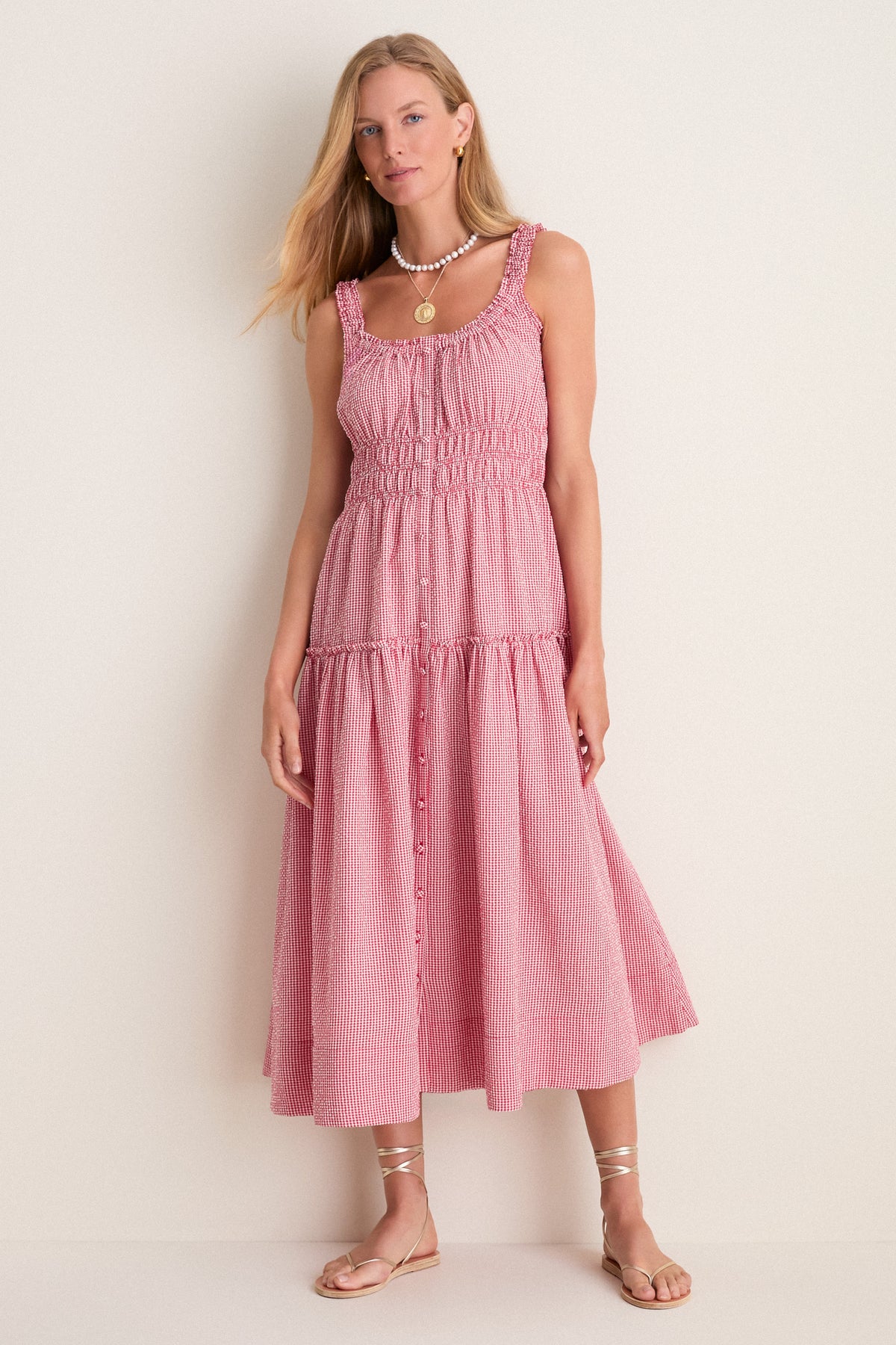 Red Gingham Landis Midi Dress | Tuckernuck Red Gingham Landis Midi Dress | Tuckernuck