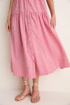Red Gingham Landis Midi Dress